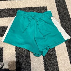 Five dancewear women’s athletic shorts teal and white